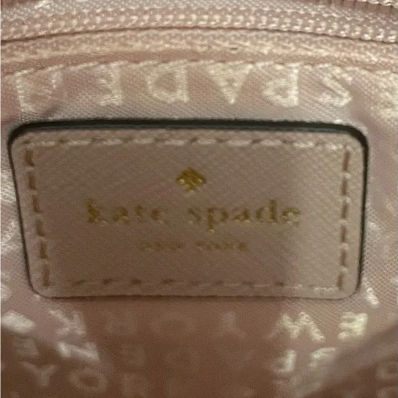 KATE SPADE Crystal Studded Bows Light Pink Leather Small Crossbody Bag Feminine - Picture 6 of 17